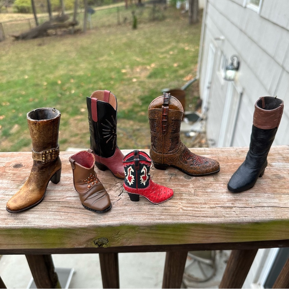 Set of Miniature Vintage 6 Cowboy Boots